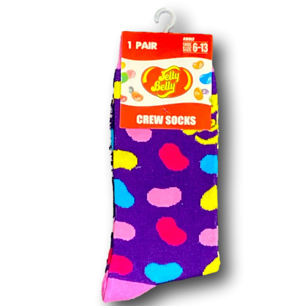 3/$20 Jelly Belly Retro Candy Funny Novelty Crew Socks - NWT